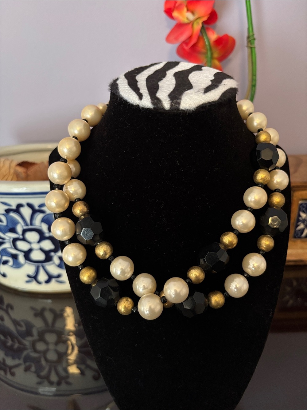 2 Vintage Faux Pearl Necklaces!